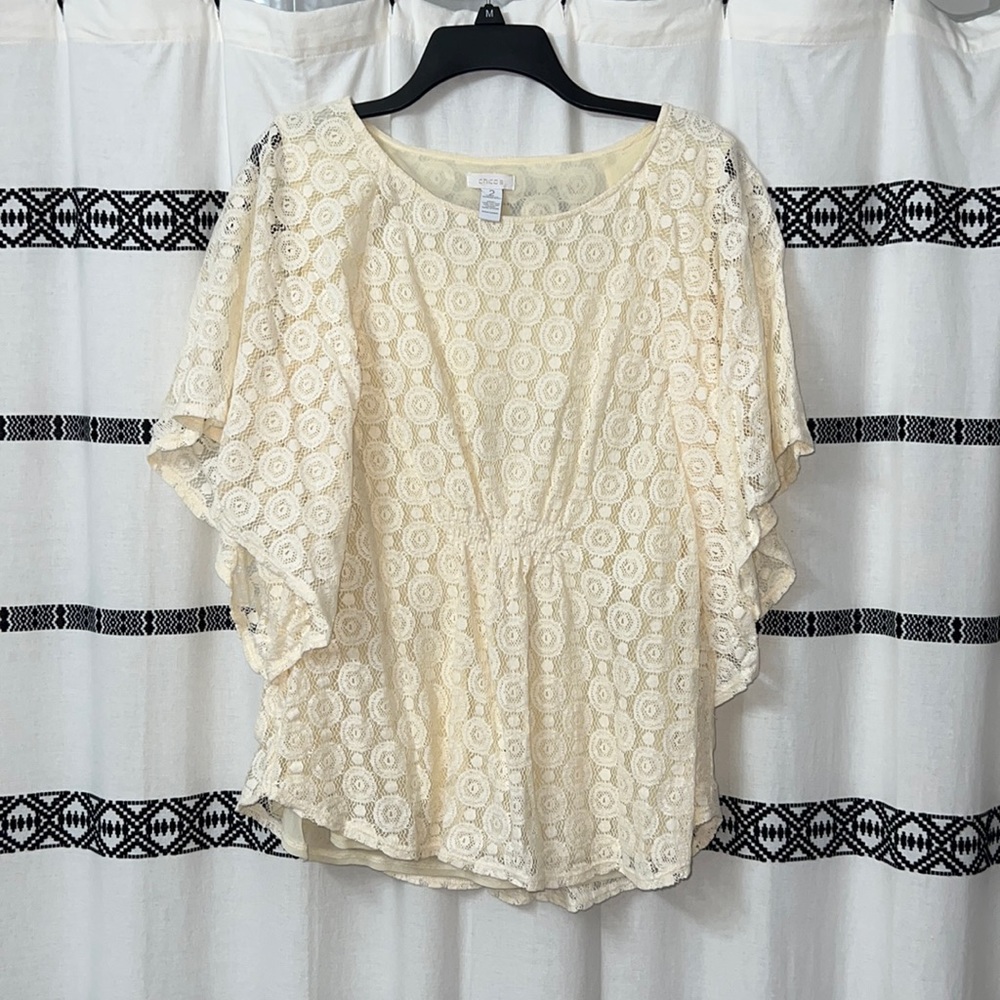 Chico’s Lace Batwing Top
